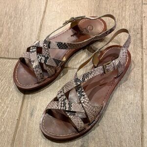 Cole Haan Snakeskin Brown Sandals